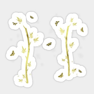 Pearl Vine Plants on Black Background Sticker